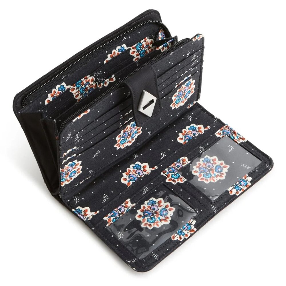 Vera Bradley Turnlock Wallet - Moonless Night Premium Cotton - NWT